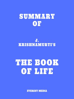 cover image of Summary of J. Krishnamurti's the Book of Life